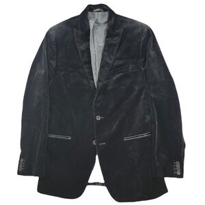 Banana Republic Velvet Blazer Mens 40R 42R Black‎ Tailored Fit Sport Coat